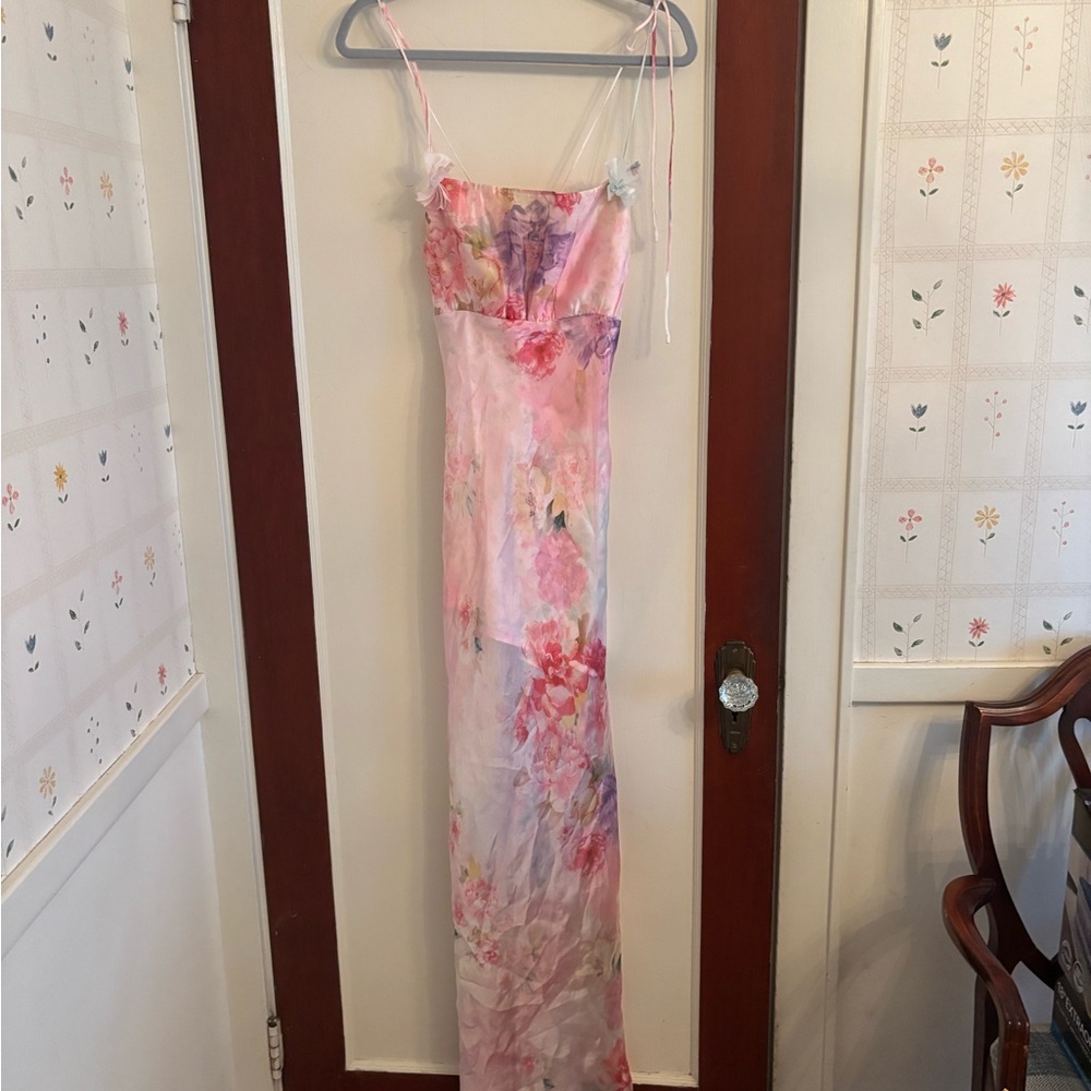For Love and Lemons Lisa Pink Maxi Dress SMALL - Picture 8 of 12